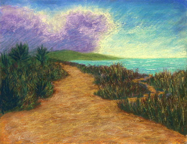 Del Art Print featuring the pastel Del Mar Trails 02 by Michael Heikkinen