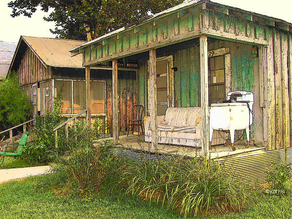 Rebecca Korpita Art Print featuring the photograph Delta Sharecropper Cabin - All the Conveniences by Rebecca Korpita