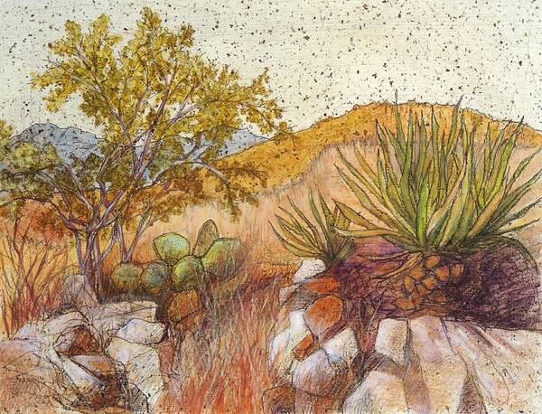 Landscape Art Print featuring the painting Desert Vegetation by Candy Mayer