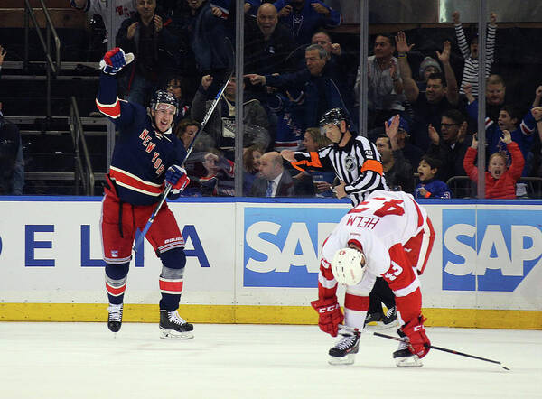 People Art Print featuring the photograph Detroit Red Wings V New York Rangers by Bruce Bennett