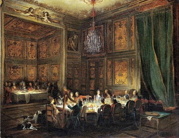 Fruit Art Print featuring the photograph Dinner Of The Prince Of Conti 1717-76 In The Temple, 1766 Oil On Canvas by Michel Barthelemy Ollivier or Olivier