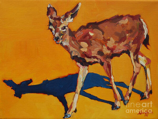 Doe Art Print featuring the painting DOE at GRAND CANYON by Patricia A Griffin