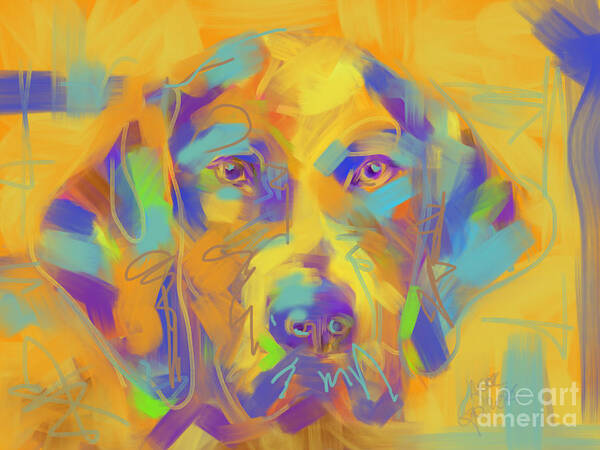 Dog Art Print featuring the painting Dog Noor by Go Van Kampen