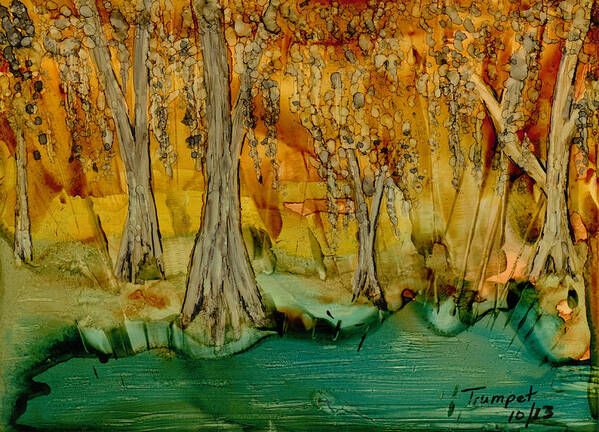 Bayou Art Print featuring the painting Down on the Bayou by Laurie Williams
