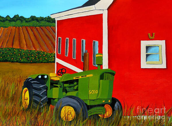 Farm Art Print featuring the painting Down on the Farm by Anthony Dunphy