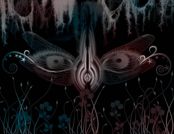 Flowers Art Print featuring the digital art Dragonfly Eyes Series 3 by Teri Schuster