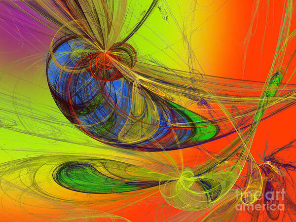 Andee Design Children's Rooms Art Art Print featuring the digital art Dragonfly Fancy by Andee Design