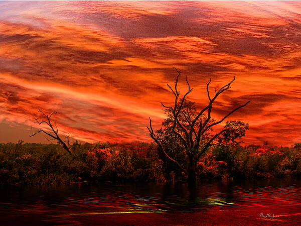 Dusk On The Bayou Art Print featuring the photograph Coastal - Sunset - Dusk on the Bayou by Barry Jones