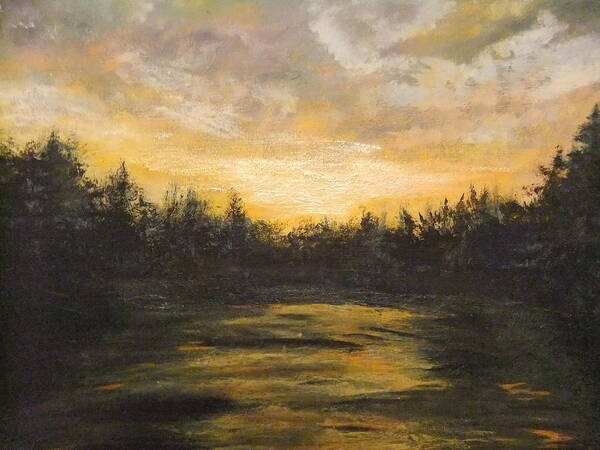 Acrylic Art Print featuring the painting Dusk Sunset by Lynne McQueen