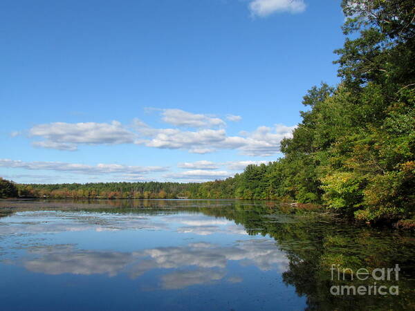 Waterscape Art Print featuring the photograph Early Autumn Scituate Reservoir by Lili Feinstein