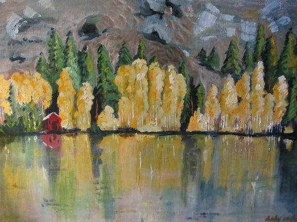 Fall Art Print featuring the painting Eastern Sierra Reflections by Dody Rogers