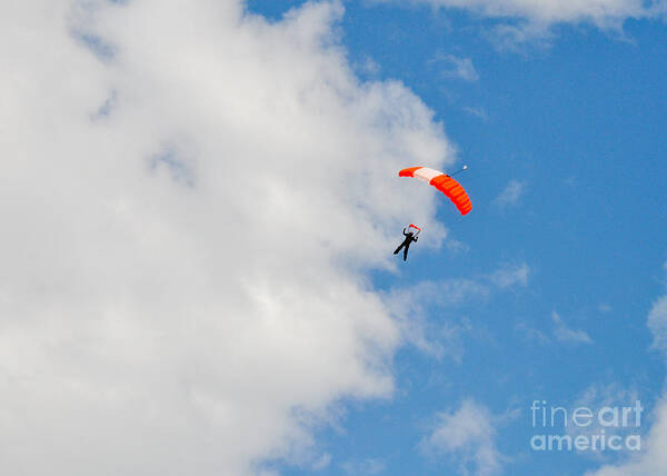 Skydiving Art Print featuring the photograph Edge of the Clouds by Cheryl McClure