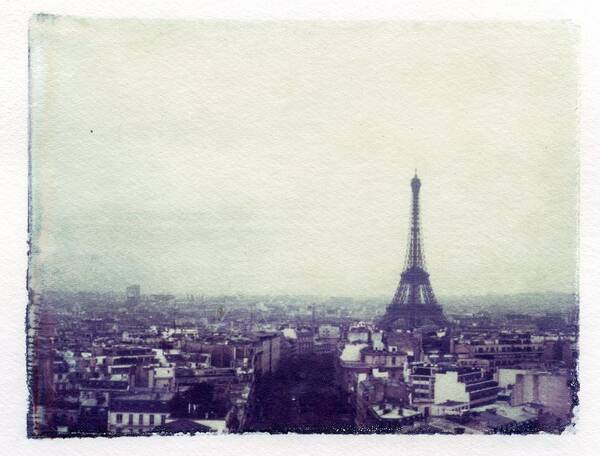 Eiffel Tower Art Print featuring the photograph Eiffel Tower Paris Polaroid transfer by Jane Linders
