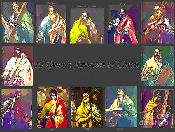 El Greco Art Print featuring the digital art El Greco's Apostles of Christ by Barbara A Griffin