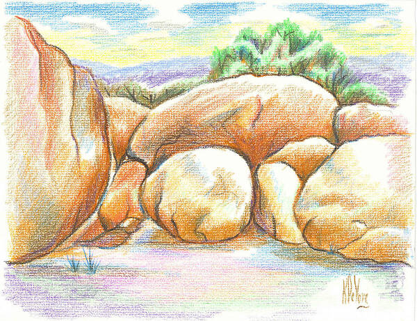 Elephant Rocks State Park Ii No C103 Art Print featuring the painting Elephant Rocks State Park II No C103 by Kip DeVore