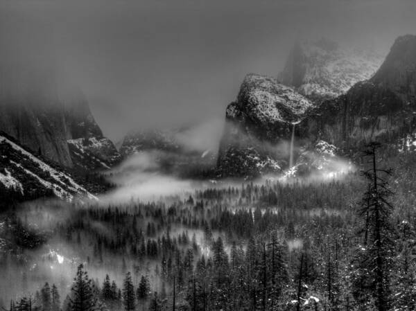Black And White Art Print featuring the photograph Enchanted Valley in Black and White by Bill Gallagher