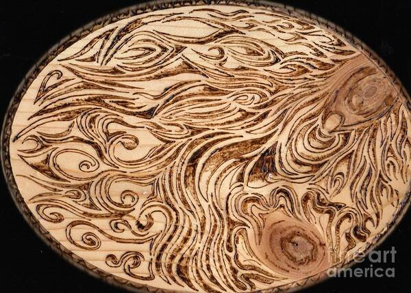 Energy Abstract Oval Pyrography Wood Burning Art Print by Ray B - Fine Art  America