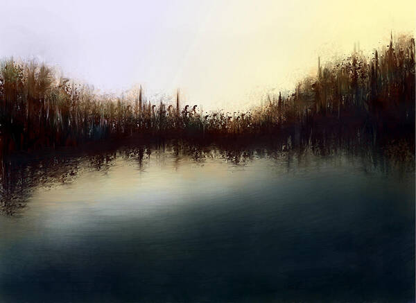 River Art Print featuring the digital art Eno's Sunset by Shabnam Nassir