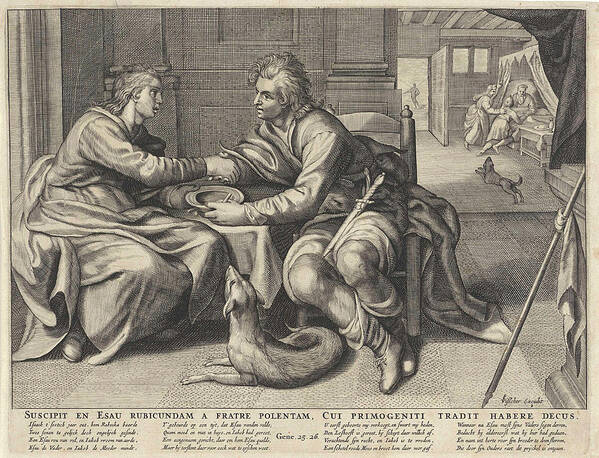Esau Art Print featuring the drawing Esau Sells His Birthright To Jacob by Willem Isaacsz. Van Swanenburg And Paulus Moreelse
