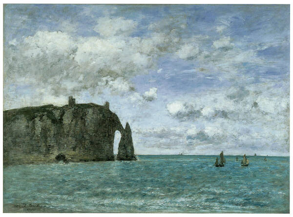 Eugene Boudin Art Print featuring the painting Etretat the Porte d'Aval by Eugene Boudin