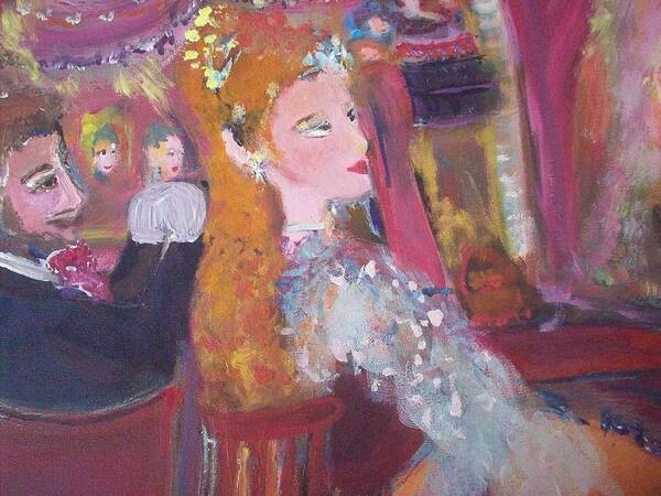 Theatre Art Print featuring the painting Evening at the theatre by Judith Desrosiers