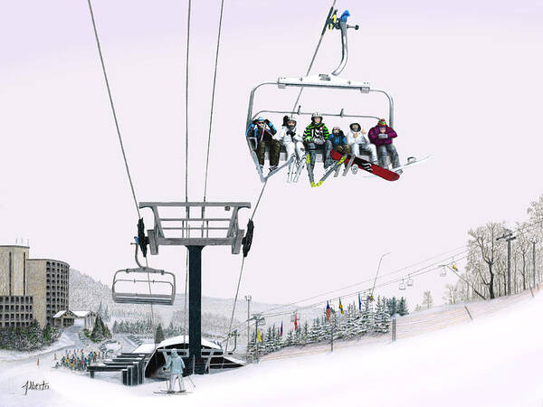 Seven Springs Mountain Resort Art Print featuring the painting Experience Seven Springs by Albert Puskaric