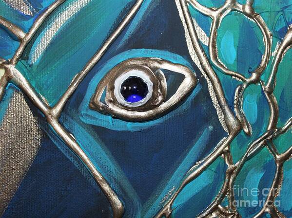 Eye Art Print featuring the painting Eye of the Peacock by Cynthia Snyder