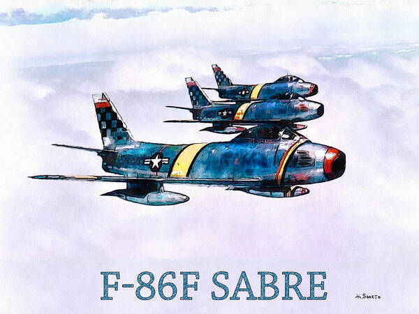 Usaf Art Print featuring the painting F-86 Sabres by Kai Saarto