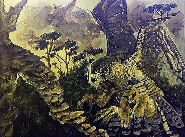 Falcon Art Print featuring the painting Falcon by Fallon Franzen