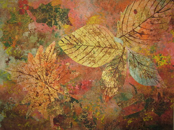 Fall Art Print featuring the painting Fallen Leaves II by Ellen Levinson