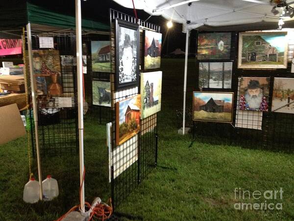  Art Print featuring the painting Festival Setup One by Jan Dappen