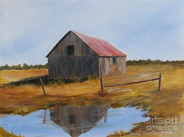 Barn Art Print featuring the painting Fields Of Gold by Jackie Mueller-Jones