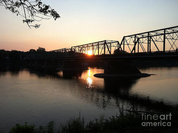 Bridge Art Print featuring the photograph Fire on the Water by Christopher Plummer