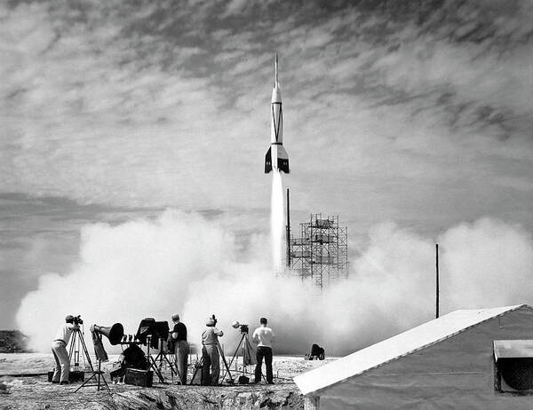24 July Art Print featuring the photograph First Cape Canaveral Rocket Launch by Nasa/u.s. Army