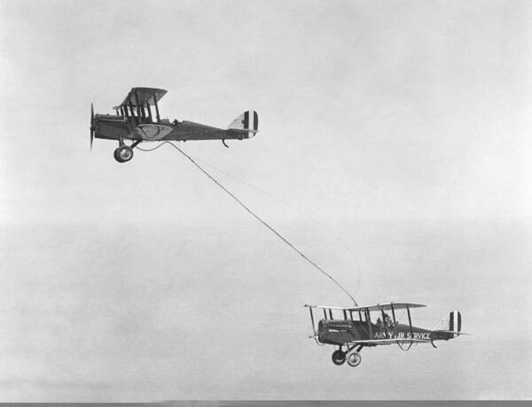 Vehicle Art Print featuring the photograph First mid-air refuelling, 1923 by Science Photo Library