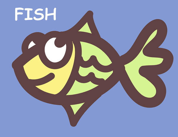 Twin Art Print featuring the digital art Fish by Nursery Art