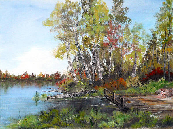 Fishing Art Print featuring the painting Fishing Spot by Dorothy Maier