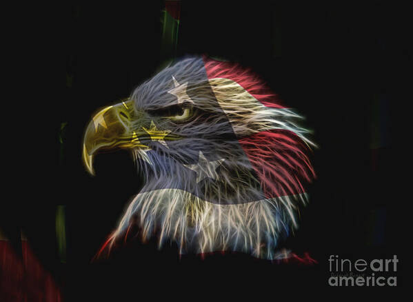 Eagle Art Print featuring the photograph Flag Of Honor by Deborah Benoit