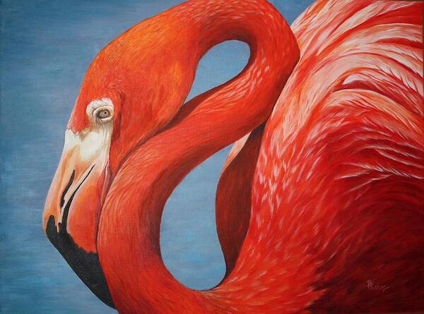 Flamingo Art Print featuring the painting Flamingo by Pam Kaur