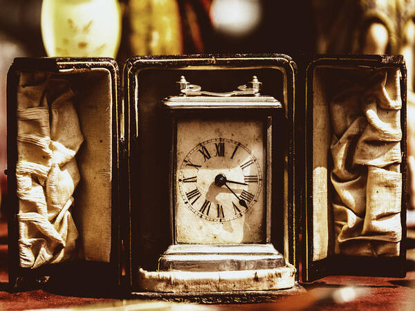 Marco Oliveira Art Print featuring the photograph Flea Market Series - Clock by Marco Oliveira