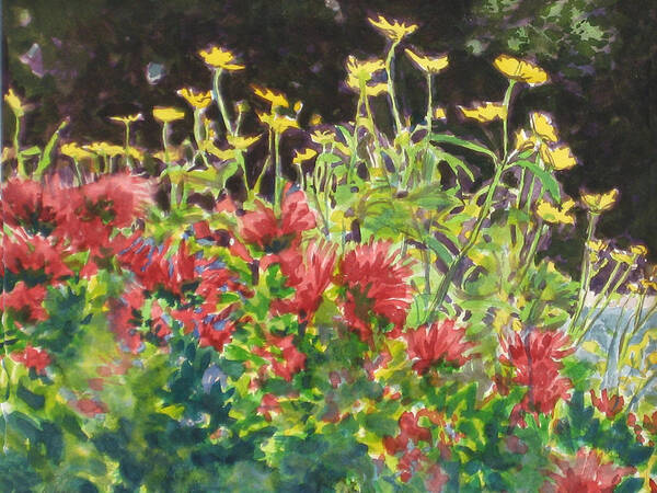 Flowers Art Print featuring the painting Flower Gardens by Douglas Jerving
