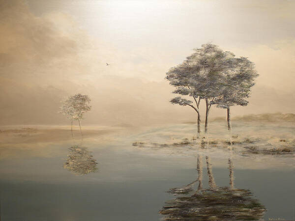 Trees Art Print featuring the painting Dawn by Katrina Nixon