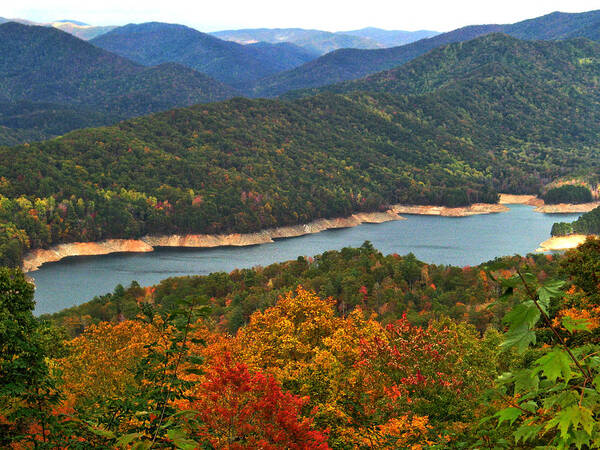 Fontana Lake Art Print featuring the photograph Fontana Lake in Fall by Shari Jardina