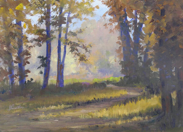 Forest Art Print featuring the painting Forest Glow by Judy Fischer Walton