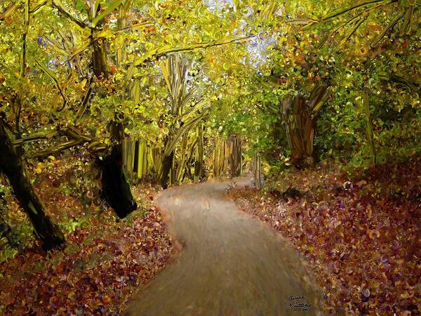Trees Art Print featuring the painting Forest Pathway by Bruce Nutting