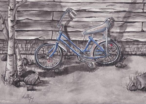 Bike Art Print featuring the painting Forgotten Banana Seat Bike by Kelly Mills