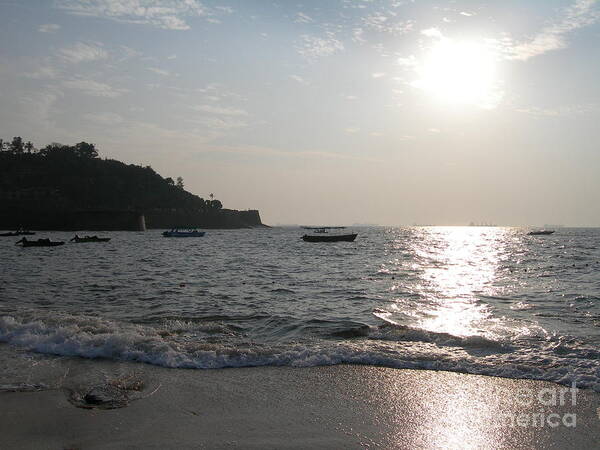 Goa Art Print featuring the photograph Fort Aguada Beach by Mini Arora