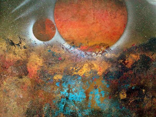 Abstract Art Print featuring the painting From Planet's View by Gerry Smith