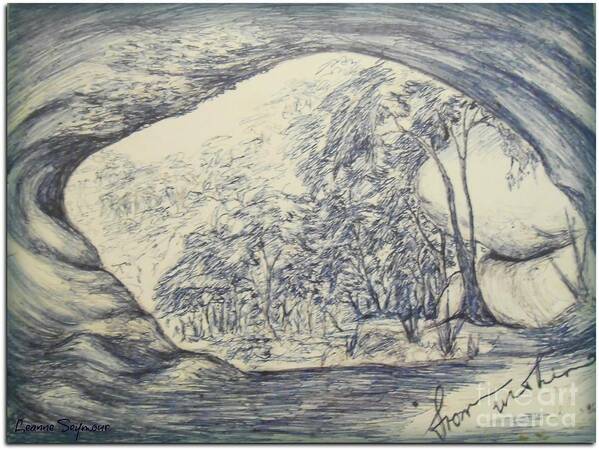 Cave Art Print featuring the drawing From Within by Leanne Seymour