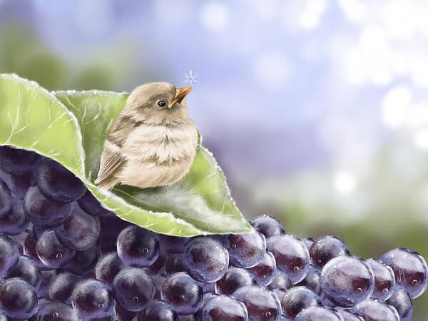 Grapes Art Print featuring the painting Frost by Veronica Minozzi